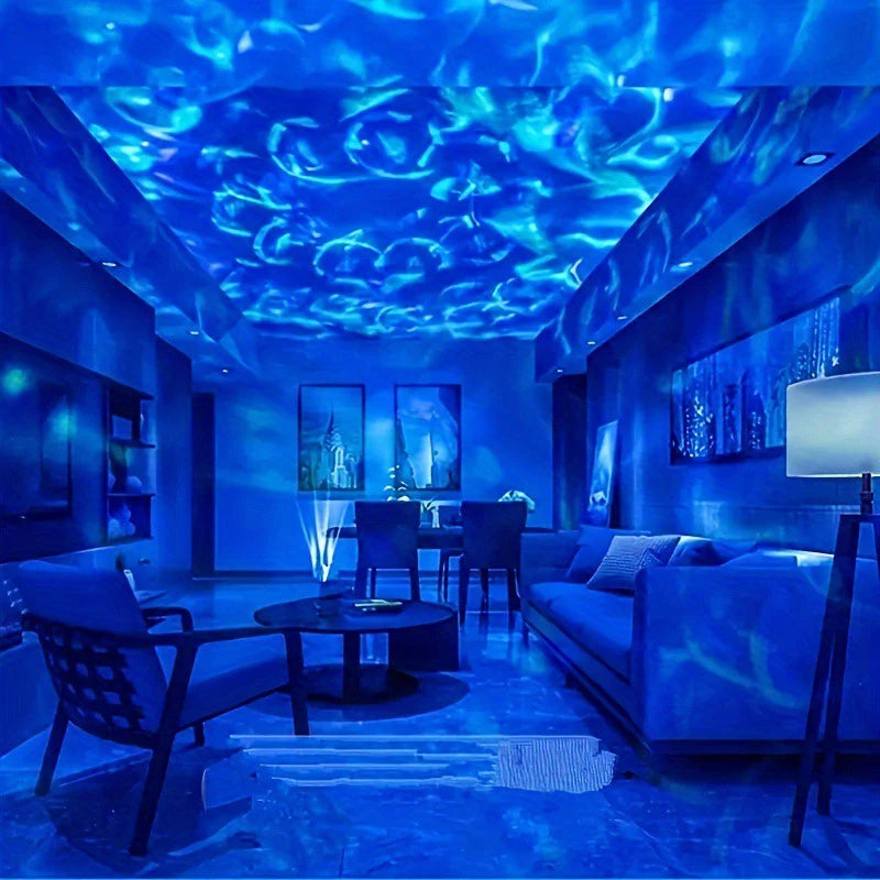 Star Projector USB 5V Aurora Galaxy Night Light 360° Rotating with Remote Control Ocean Wave Northern Light Bedroom Party KTV
