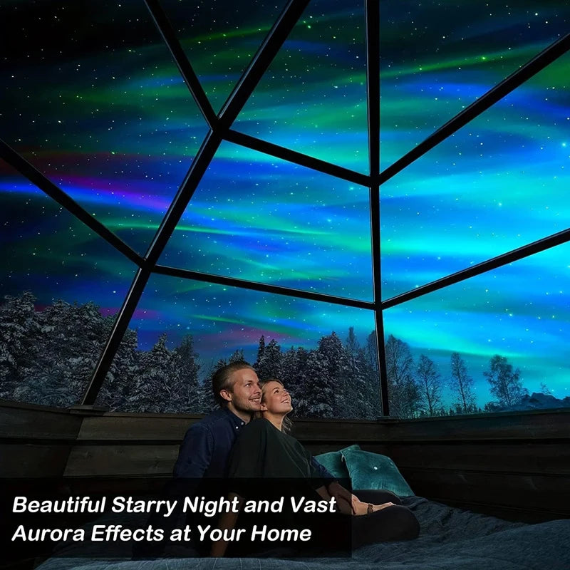 Star Projector USB 5V Aurora Galaxy Night Light 360° Rotating with Remote Control Ocean Wave Northern Light Bedroom Party KTV