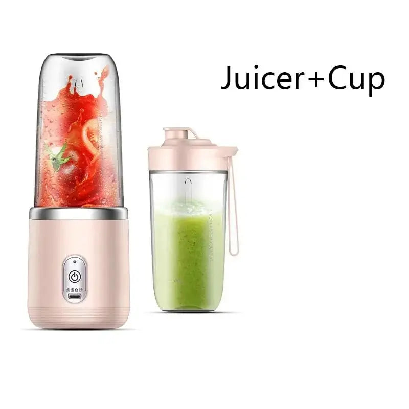 Portable Juicer Cup 6 Blade Blender Bottle Household Fruit Juicer Cup Smoothie Blender USB Rechargeable Juicer Kitchen Tool
