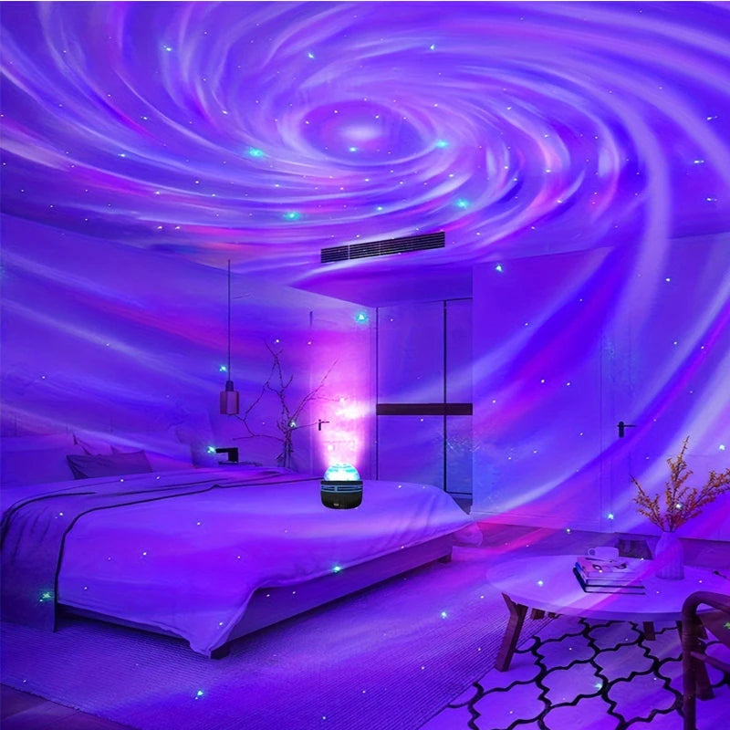 Star Projector USB 5V Aurora Galaxy Night Light 360° Rotating with Remote Control Ocean Wave Northern Light Bedroom Party KTV