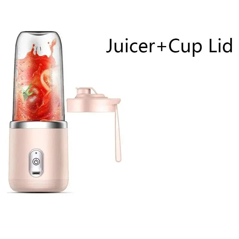 Portable Juicer Cup 6 Blade Blender Bottle Household Fruit Juicer Cup Smoothie Blender USB Rechargeable Juicer Kitchen Tool