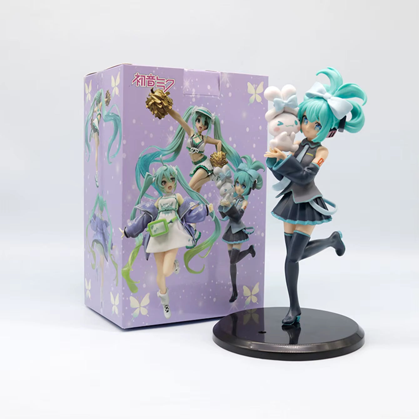 1PC 20Cm/7.87Inch Hatsune Miku X Cinnamoroll Anime Figure Kawaii Miku Action Figure PVC Adult Collection Model Doll Toys Gifts