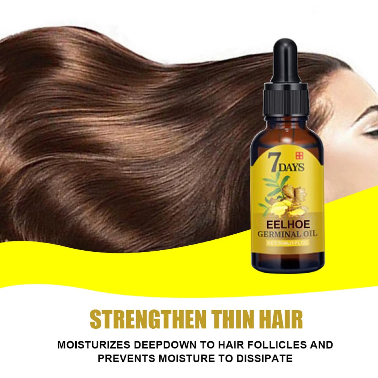 7 Day Ginger Hair Care Oil Hair Roots Scalp Treatment anti Hair Loss Scalp Treatment Serum Products Strengthen Hair Roots