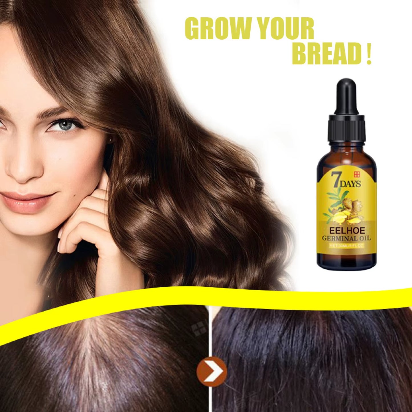 7 Day Ginger Hair Care Oil Hair Roots Scalp Treatment anti Hair Loss Scalp Treatment Serum Products Strengthen Hair Roots