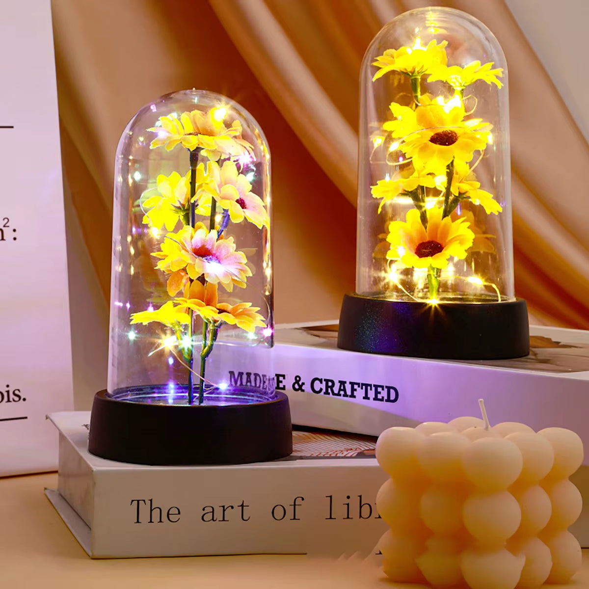 Graduation Season Gift Small Sunflower Plastic Set Mother'S Day Send Wife Send Mother Valentine'S Day Eternal Flower Gift Birthd
