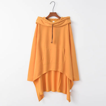 Fashion Trends New European and N Pure Color Long Hoodie