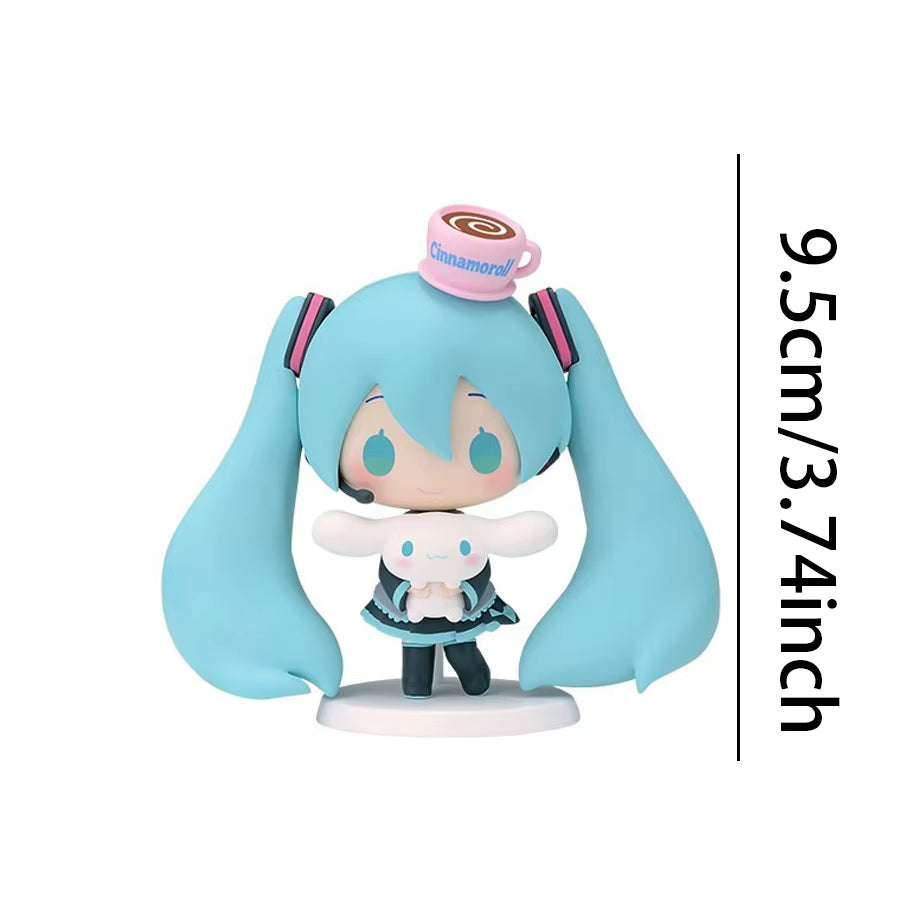 1PC 20Cm/7.87Inch Hatsune Miku X Cinnamoroll Anime Figure Kawaii Miku Action Figure PVC Adult Collection Model Doll Toys Gifts