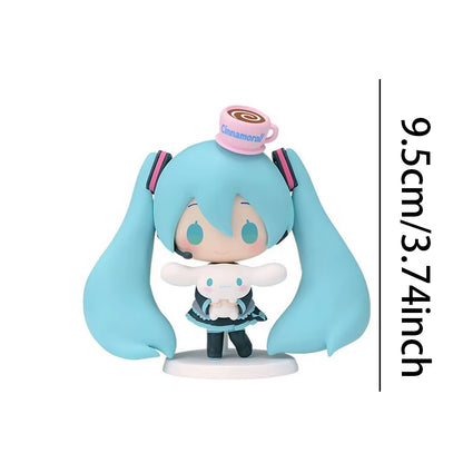 1PC 20Cm/7.87Inch Hatsune Miku X Cinnamoroll Anime Figure Kawaii Miku Action Figure PVC Adult Collection Model Doll Toys Gifts