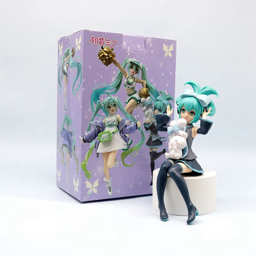 1PC 20Cm/7.87Inch Hatsune Miku X Cinnamoroll Anime Figure Kawaii Miku Action Figure PVC Adult Collection Model Doll Toys Gifts