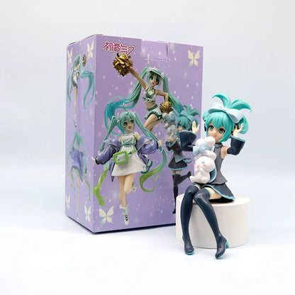 1PC 20Cm/7.87Inch Hatsune Miku X Cinnamoroll Anime Figure Kawaii Miku Action Figure PVC Adult Collection Model Doll Toys Gifts