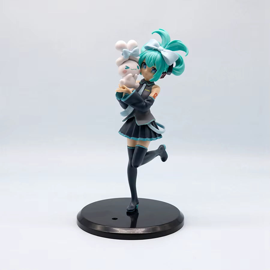 1PC 20Cm/7.87Inch Hatsune Miku X Cinnamoroll Anime Figure Kawaii Miku Action Figure PVC Adult Collection Model Doll Toys Gifts