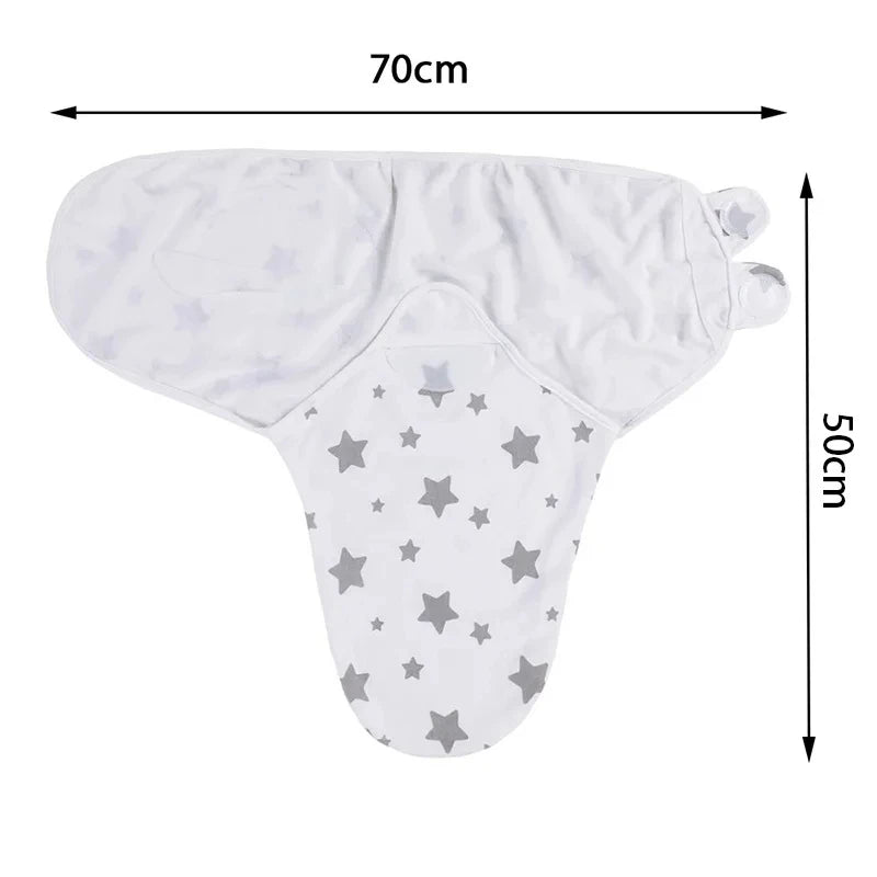 Baby Blanket Hat Set Cartoon Printed Cotton Newborn Swaddle Adjustable Infant Sleeping Swaddle Wraps All Seasons 0-6 Months