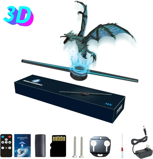 42CM 3D Hologram Fan Wifi 3D Holographic Projector Advertising Display Light HD Holographic Projector for Stores Bars Party Xmas