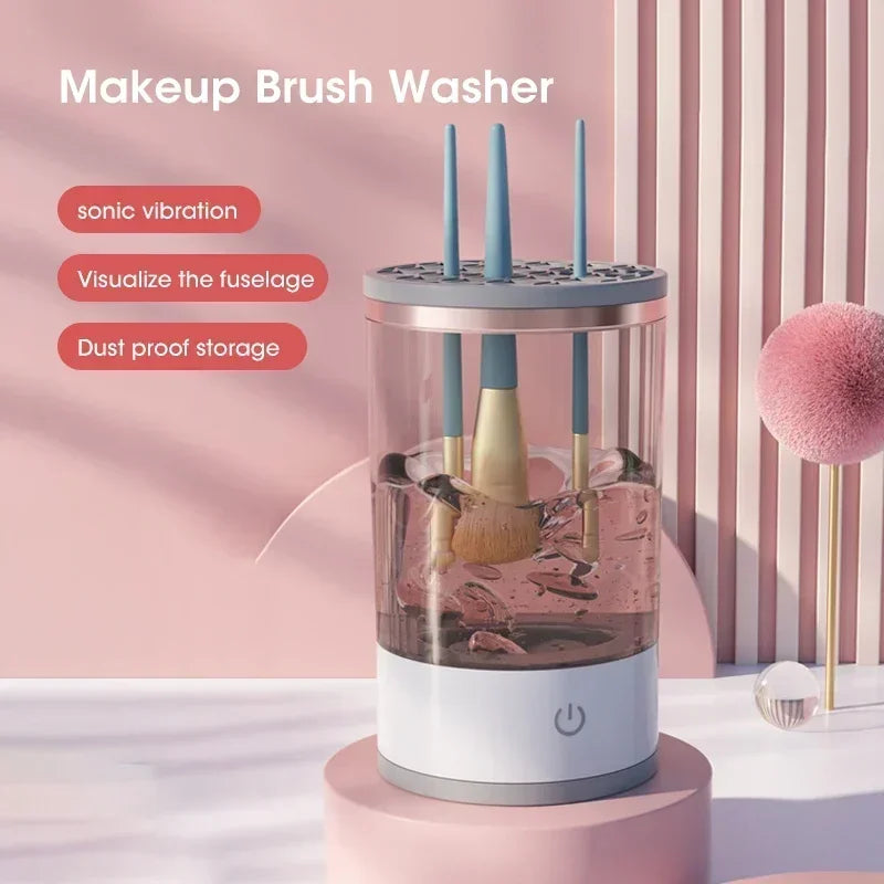 3 in 1 USB Electric Makeup Brush Cleaner Portable Makeup Brushes Lazy Cleaning Brush Tool Automatic Makeup Brush Cleaning