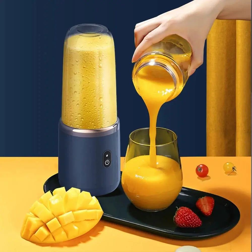 Portable Juicer Cup 6 Blade Blender Bottle Household Fruit Juicer Cup Smoothie Blender USB Rechargeable Juicer Kitchen Tool