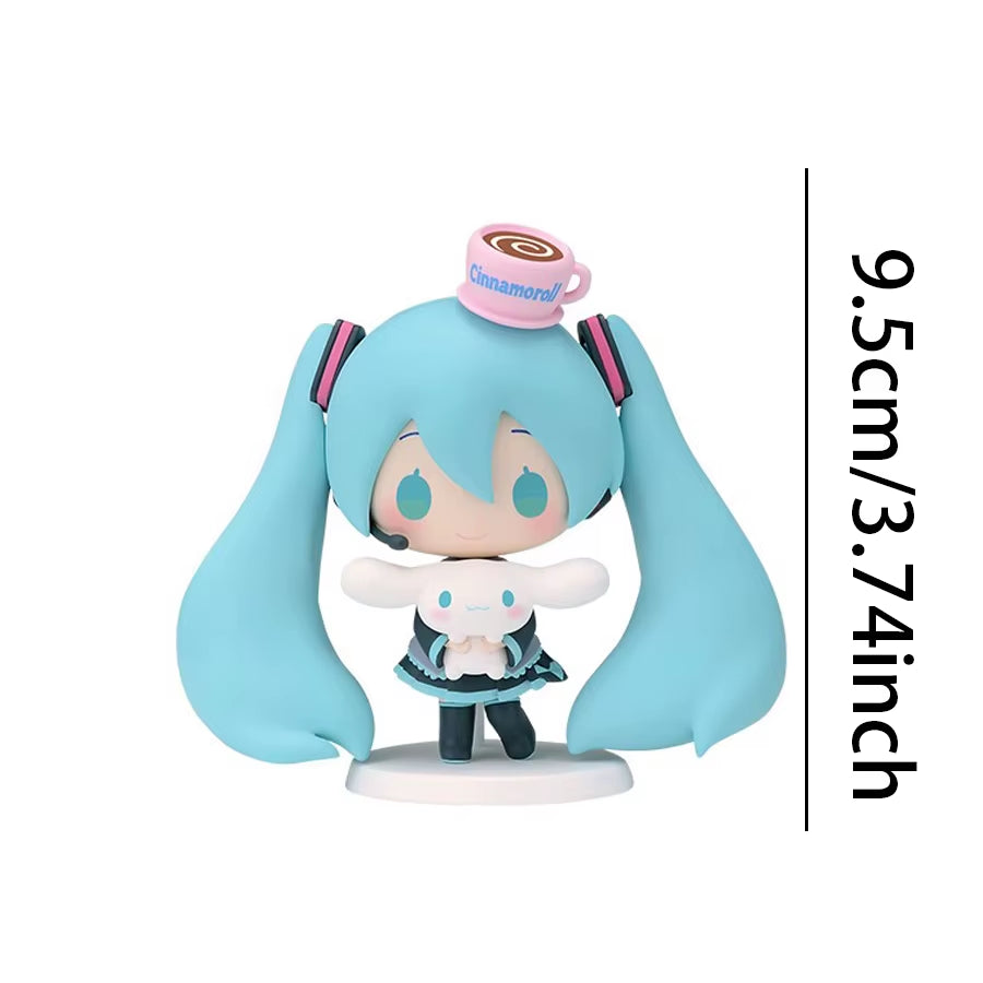 1PC 20Cm/7.87Inch Hatsune Miku X Cinnamoroll Anime Figure Kawaii Miku Action Figure PVC Adult Collection Model Doll Toys Gifts