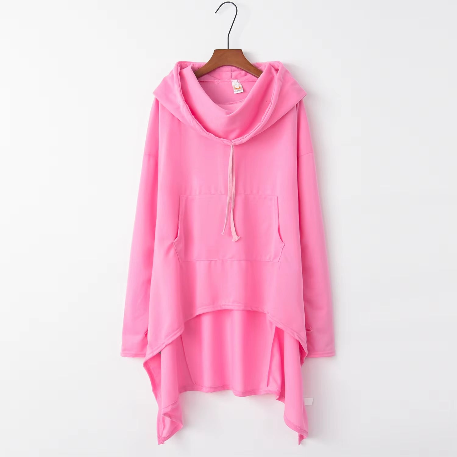 Fashion Trends New European and N Pure Color Long Hoodie