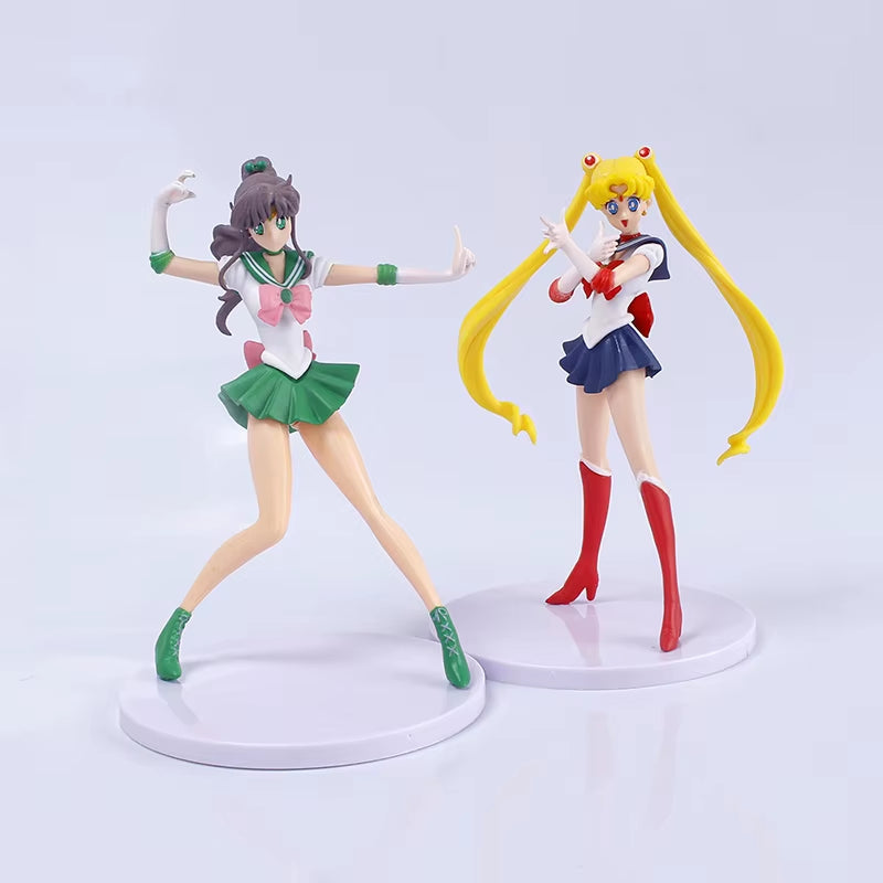 5Pcs-Set Sailor Moon Anime Figure Mizuno Ami Tsukino Usagi Hino Rei Aino Minako Action Figure Model Kawaii Doll Toys Gift