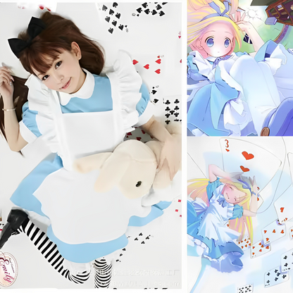 Cosplay Costume Lolita Dress Maid Apron Fantasia Carnival Halloween Costumes for Women Masquerade Party Alice in Wonderland