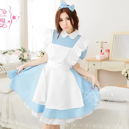 Cosplay Costume Lolita Dress Maid Apron Fantasia Carnival Halloween Costumes for Women Masquerade Party Alice in Wonderland